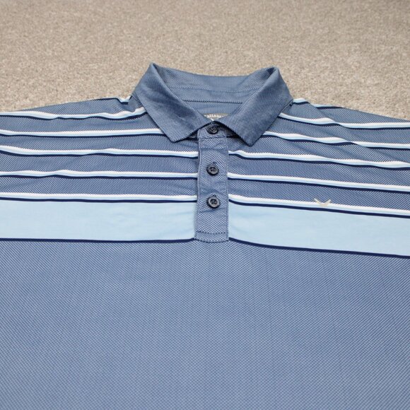 Callaway Polo Shirt Mens 2XL Blue Opti-Dri Golf Polyester S/S Pullover Stretch - Picture 4 of 14